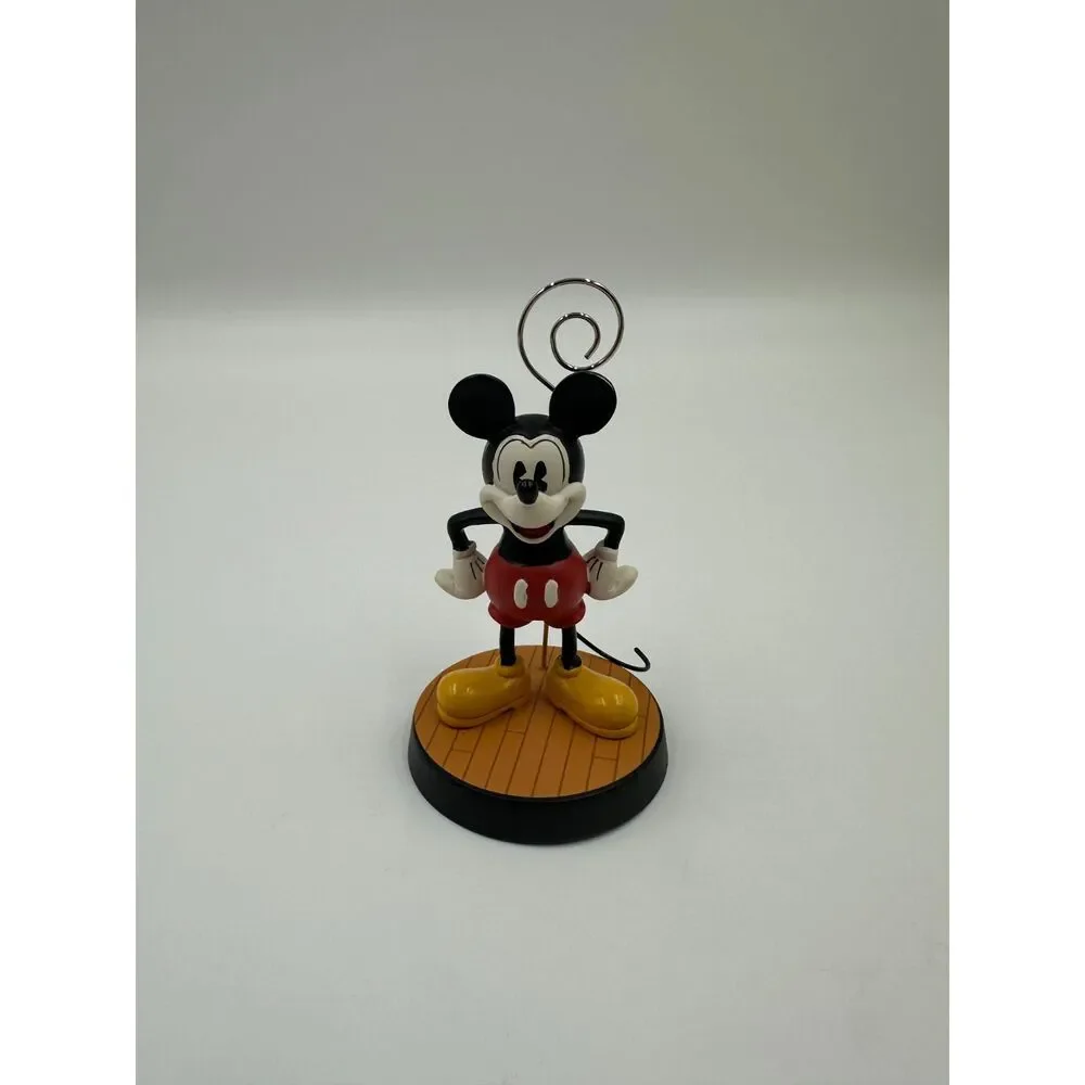 Disney Mickey Mouse Photo Clip Frame Figurine Spiral Photo Holder Vintage